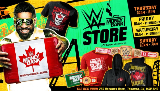 Toutes les informations sur la boutique WWE à Toronto pour Money in the Bank